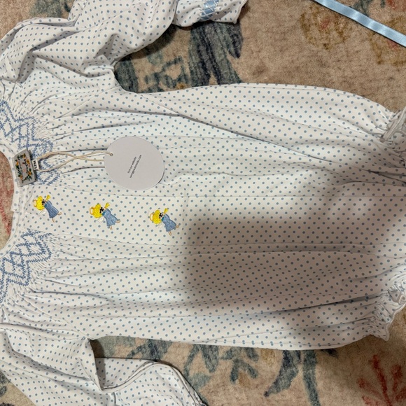 Other - White and Blue Polka Dot Baby Romper